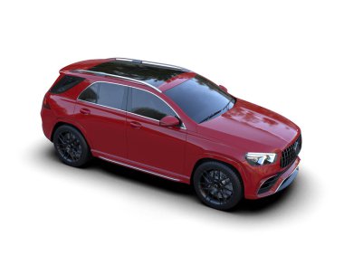 Stüdyo ortamında markasız bir SUV 'un 3 boyutlu çizimi