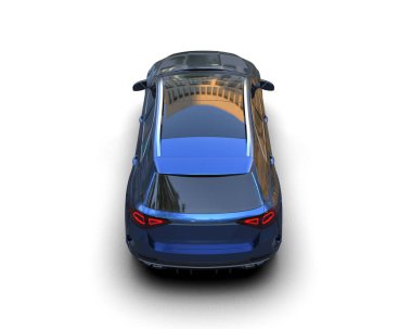 Beyaz arkaplanda 3 boyutlu izole edilmiş araba..