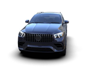 Gri arka planda izole edilmiş modern lüks araba. 3d oluşturma