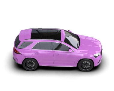 beyaz arka planda güzel bir tasarımı olan mor spor araba..