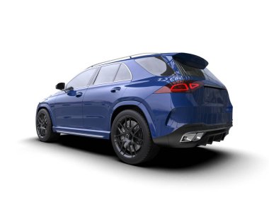 Modern SUv beyaz bir arkaplanda izole edildi. 3 boyutlu görüntüleme - 3 boyutlu