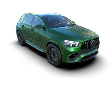 yeşil modern lüks araba. 3 Boyutlu Hazırlama.