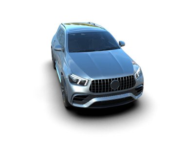 Araba beyaz arka planda izole edilmiş. 3d görüntüleme - resim