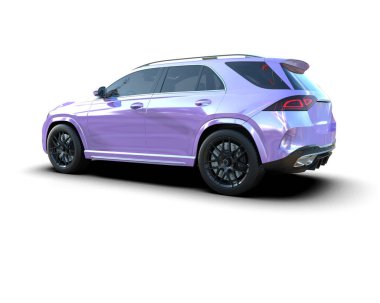 Stüdyoda beyaz bir arka planda daha az genel bir araca ait 3 boyutlu bir araba.