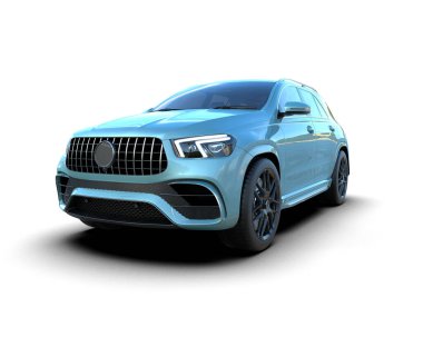 modern mavi lüks SUV araba - 3 boyutlu