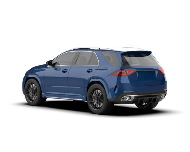 mavi lüks spor araba - yan görünüm - yan görünüm - beyaz arka planda izole