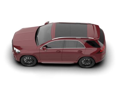 Araba sedanı beyaz arka planda izole edilmiş. 3d oluşturma.