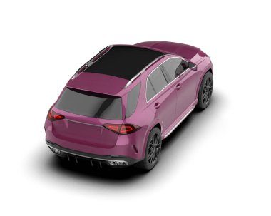 Modern araba arka planda izole edilmiş. 3D görüntüleme - illüstrasyon