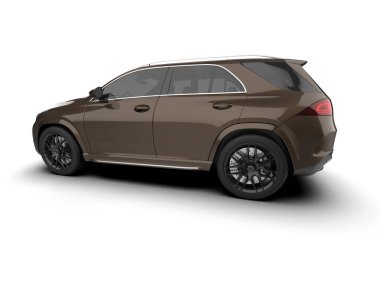 Siyah lüks SUV beyaz arka planda izole edilmiş. 3d oluşturma