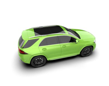 Modern araba beyazda izole edilmiş. 3D görüntüleme - illüstrasyon