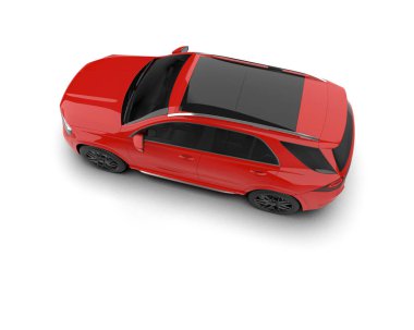 beyaz arka planda kırmızı modern araba.