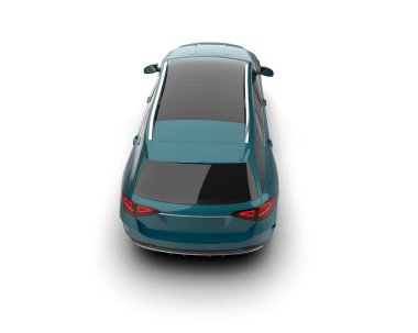 Beyaz arka planda modern bir araba. 3d illüstrasyon.