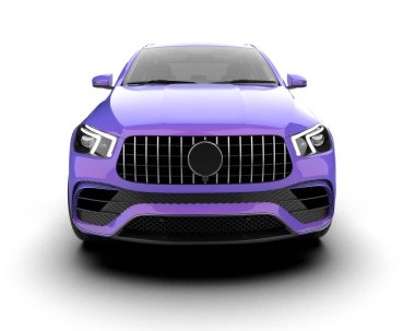 Lüks mor modern araba beyaz arka planda izole edilmiş