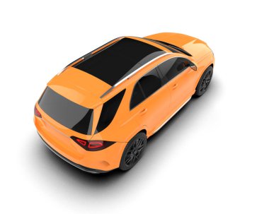 turuncu araba beyaz üzerine izole