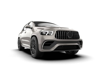 Beyaz arka planda siyah çizgileri olan beyaz spor araba. 3d oluşturma