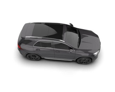 Beyaz arka planda bir araba. 3d oluşturma