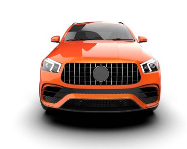 Araba modern lüks turuncu renk. 3 Boyutlu Hazırlama.