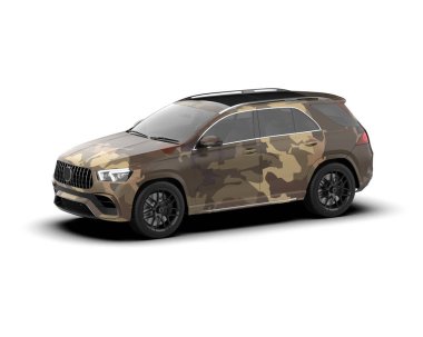 modern SUV beyaz üzerine