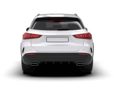 Modern şehir arabası arka planda izole edilmiş. 3D görüntüleme - illüstrasyon