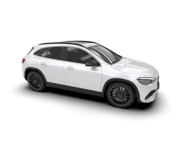 Bir markanın 3 boyutlu görüntülenmesi - daha az genel SUv beyaz arkaplanda izole edildi