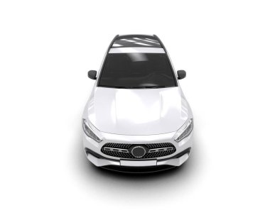 Modern araba arka planda izole edilmiş. 3D görüntüleme - illüstrasyon