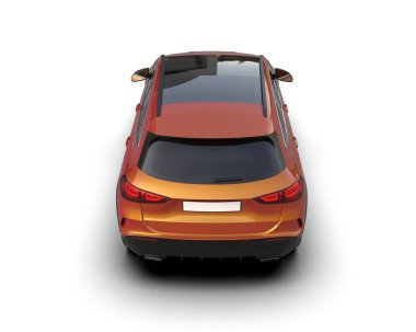 3 boyutlu bir araba çizimi. Araba beyaz arka planda izole edilmiş. 3d oluşturma.