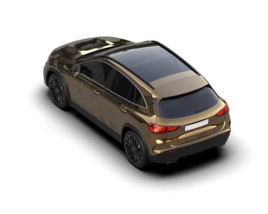 Modern SUV arabası beyaz arka planda izole edilmiş. 3d illüstrasyon