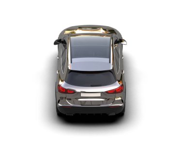 Siyah araba beyaz arkaplanda izole edildi