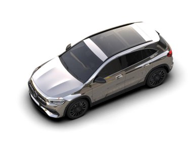 Modern araba beyazda izole edilmiş. 3D görüntüleme - illüstrasyon