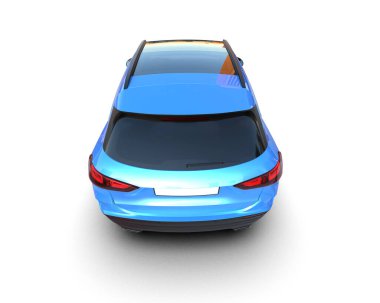 Beyaz arka planda mavi araba