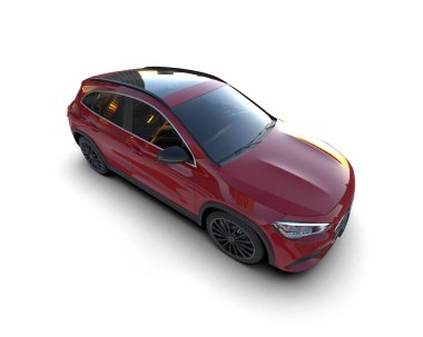 Modern araba arka planda izole edilmiş. 3d illüstrasyon -