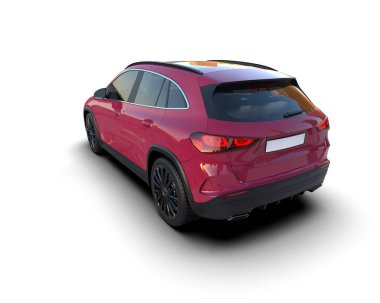 Beyaz arka planda izole edilmiş modern lüks araba. 3d oluşturma.