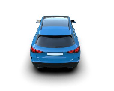 Araba beyaz arka planda izole edilmiş. araba - üst görünüm