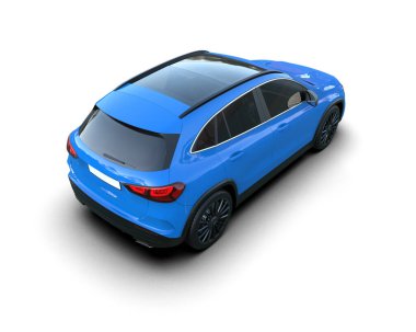 3 boyutlu görüntüleme. mavi araba.