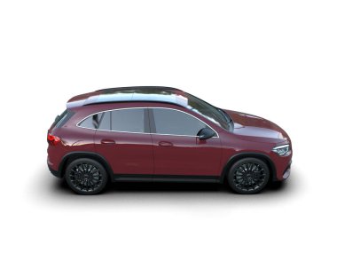 Modern lüks SUV beyaz arka planda izole edilmiş, kırpma yolu var. 3d oluşturma