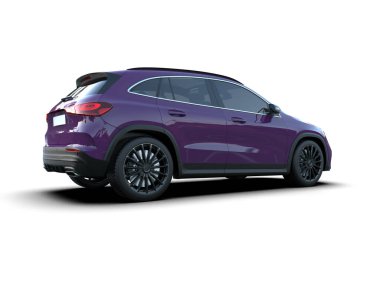 Modern araba beyazda izole edilmiş. 3d oluşturma