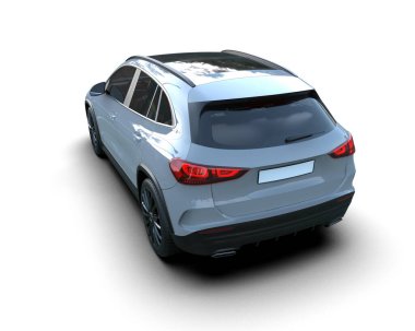 3 boyutlu araba beyaz üzerine izole edilmiş.