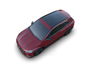 beyaz arka planda modern araba 3 boyutlu görüntüleme