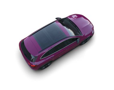 Siyah çevre kavramına sahip, beyaz arka planda izole edilmiş 3 boyutlu araba tasarımı