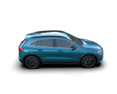 Beyaz arka planda modern bir cip. 3d oluşturma