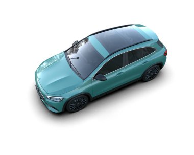 Araç 3-D, beyaz arka planda. 3 boyutlu grafikler