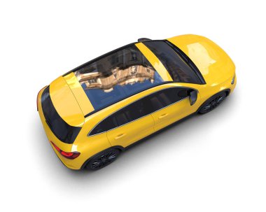 modern sarı şehir arabası