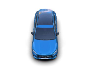 Modern araba arka planda izole edilmiş. 3D görüntüleme - illüstrasyon