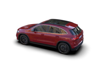 Modern araba beyazda izole edilmiş. 3d illüstrasyon.