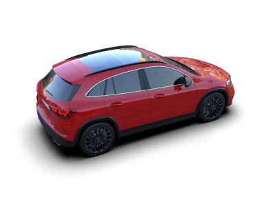 3D cg marka kırmızı araba.