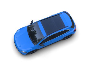 mavi modern lüks araba - yan görünüm