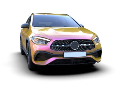 3 boyutlu bir lüks arabanın hafif arka planda çizimi, 3 boyutlu illüstrasyon