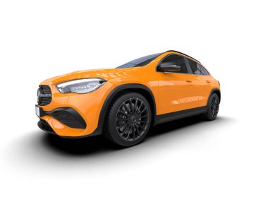 siyah modern araba. 3d oluşturma