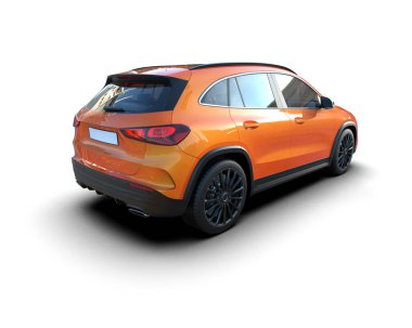 modern SUV arabası beyaz arkaplanda izole edildi. 3 boyutlu görüntüleme