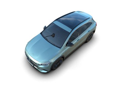 beyaz arkaplandaki modern araba 3 boyutlu görüntüleme